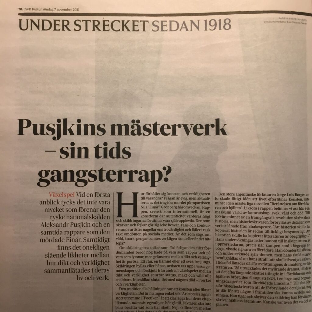 Pusjkins mästerverk – sin tids gangsterrap?